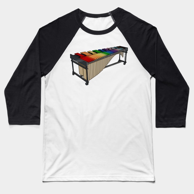 Progress Pride Flag Marimba Baseball T-Shirt by scrambledpegs